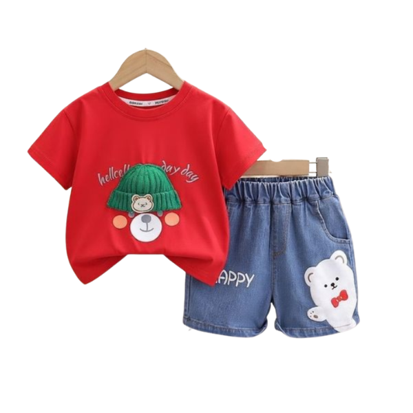 Kids' Urban Streetwear 2-Piece Set Matching Denim Shorts (1yrs -6yrs)