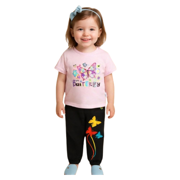 Baby & Kids 2pcs Printed T-shirt & Full Pant (3mths-12yrs)