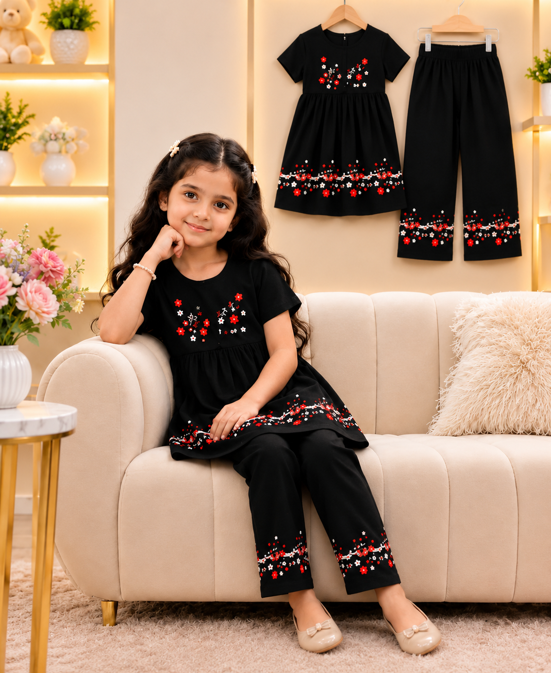 Girls Premium Embroidered 2-Piece Set (2yrs -12yrs)