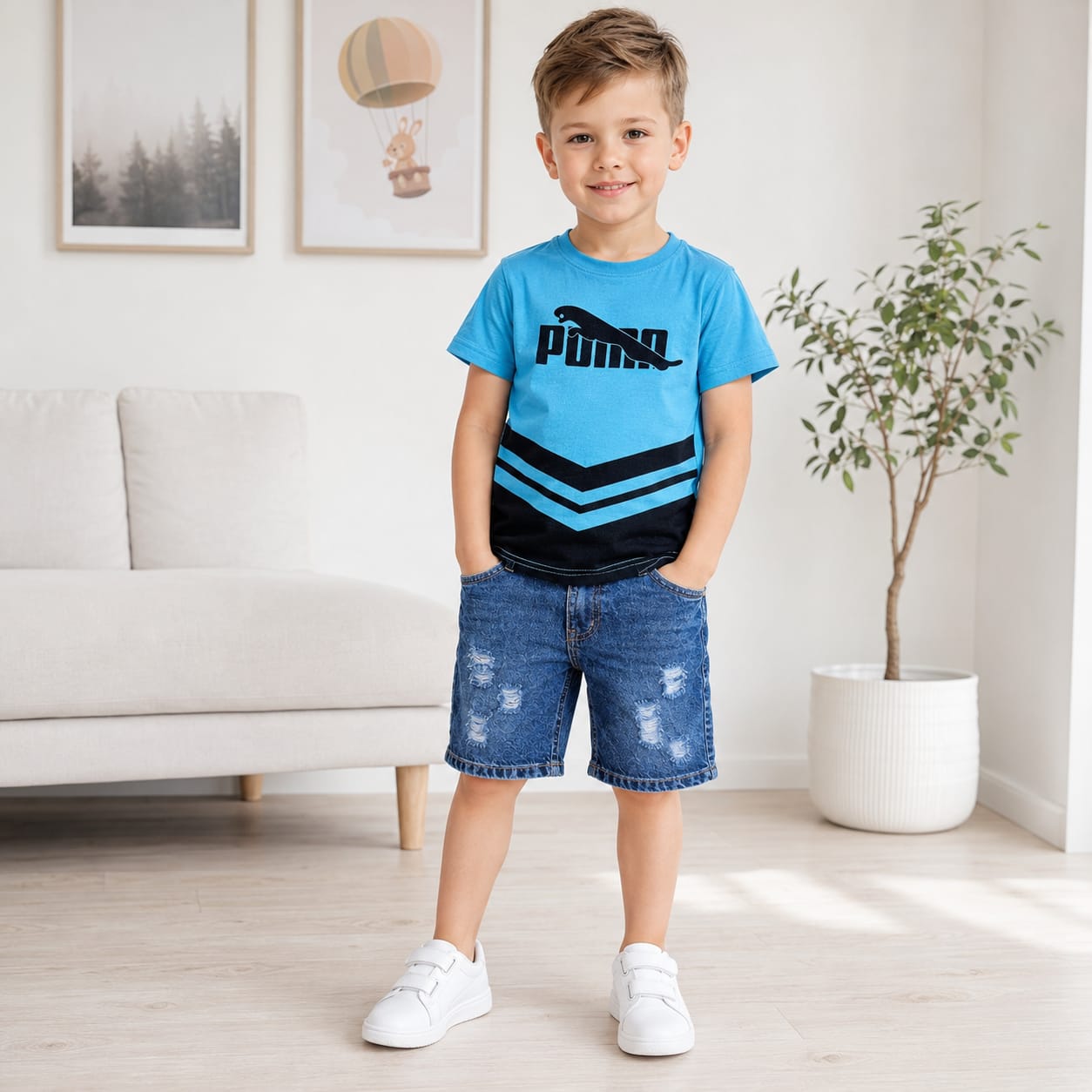 Baby & Kids Printed T-shirt & Jeans Pant set (1yrs-7yrs)