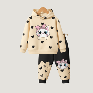 Baby & Kids Winter Printed Joggers & Hoddie Set (3M-8yrs)