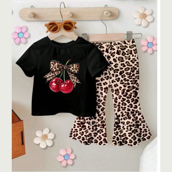 Cherry Leopard Girls Fashion Set (2yrs-12yrs)