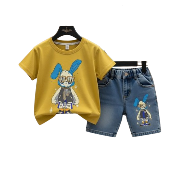 Kids' Urban Streetwear 2-Piece Set Matching Denim Shorts (1yrs -6yrs)
