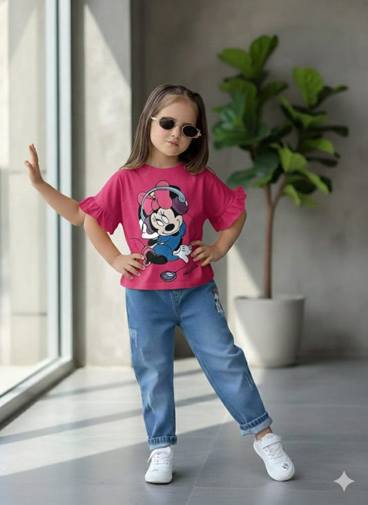 Kids' Urban Streetwear 2-Piece Set Matching Denim Full Pant Without shos (1yrs -8yrs)