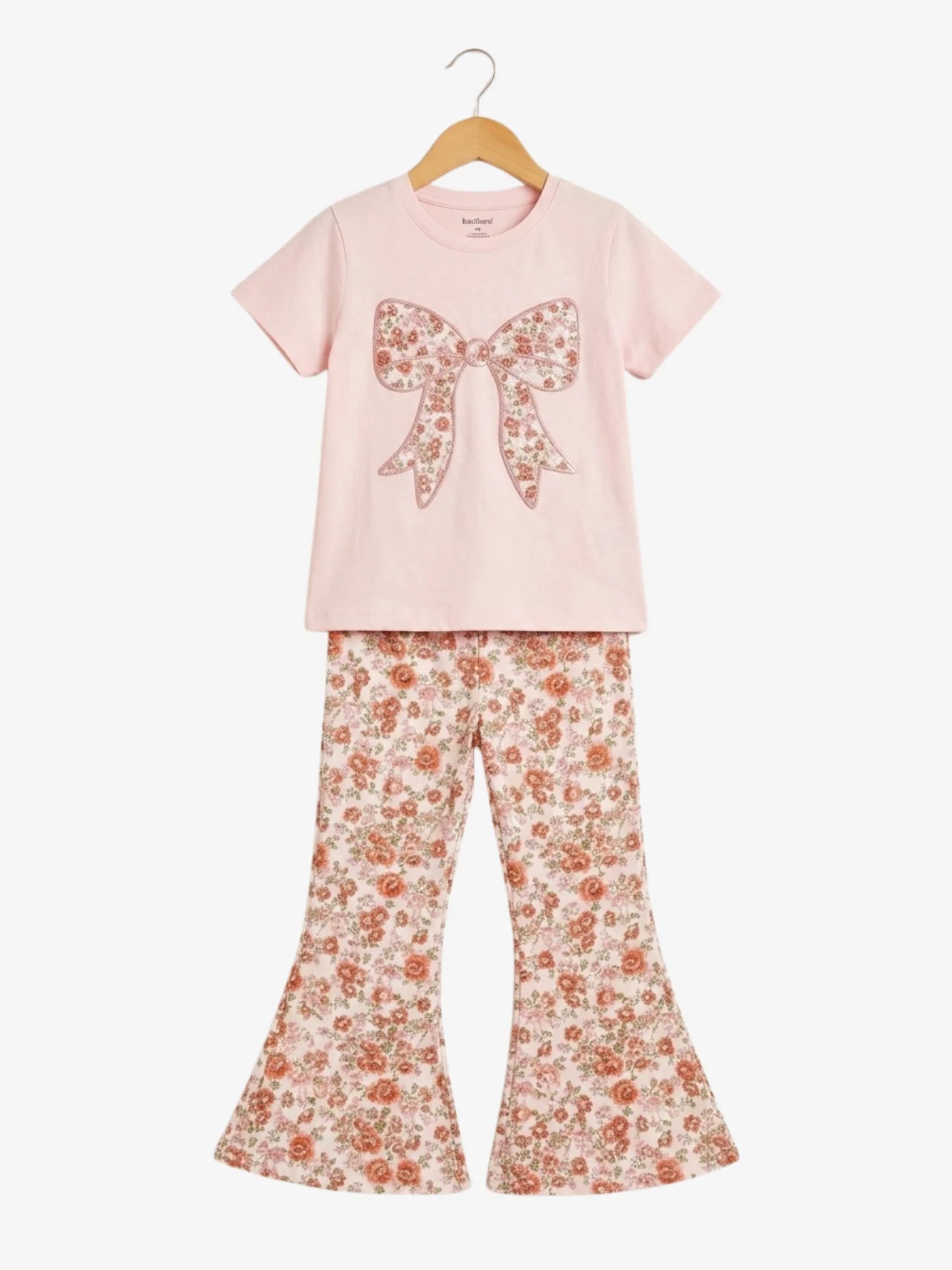 Pink Bow Top &amp; Flared Pant Set (3yrs-12yrs)