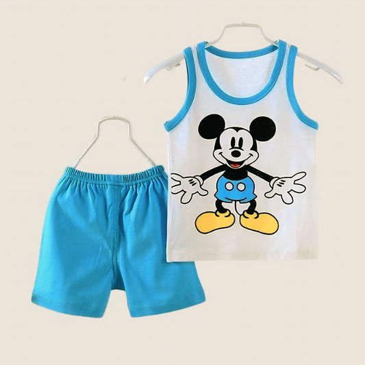 Baby & Kids  Printed Sleeveless T-shirt & Pant Set(3mths-6yrs)