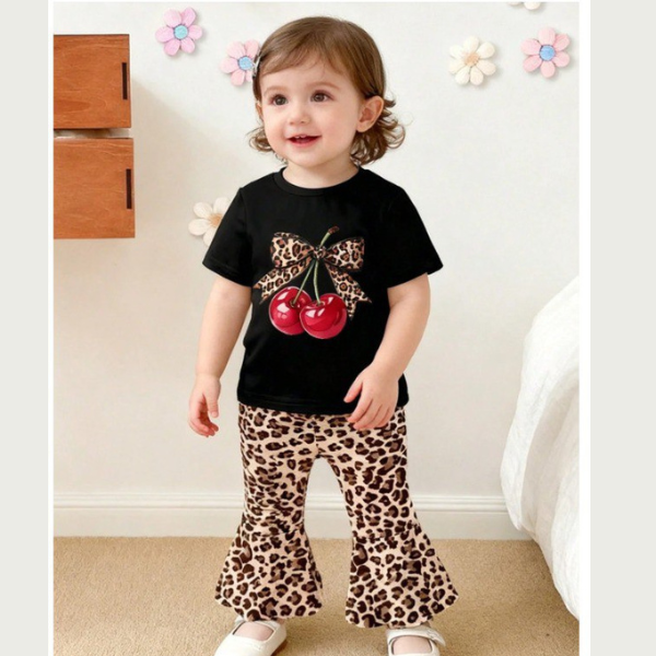 Cherry Leopard Girls Fashion Set (2yrs-12yrs)