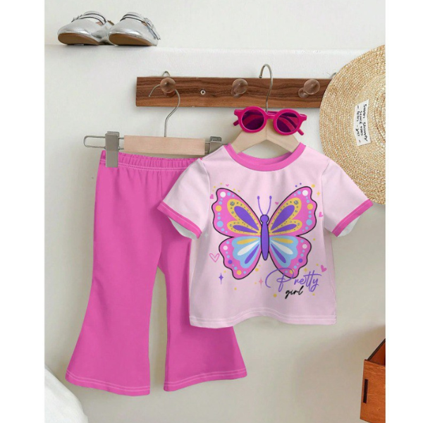 Baby & Kids 2pcs Printed T-shirt & Full Pant (1yrs-8yrs)