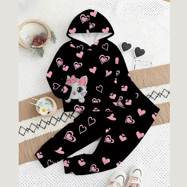 Baby & Kids Winter Printed Joggers & Hoddie Set (3M-8yrs)