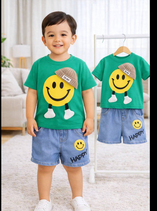 Kids' Urban Streetwear 2-Piece Set Matching Denim Shorts (1yrs -6yrs)