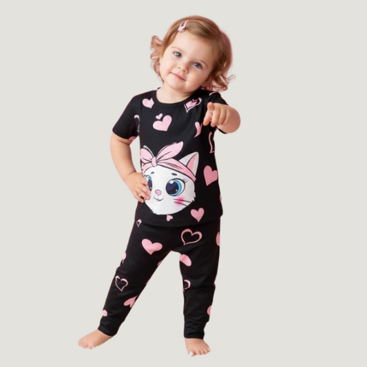 Baby & Kids 2pcs  Printed T-shirt & Full Pant (3mths-12yrs)