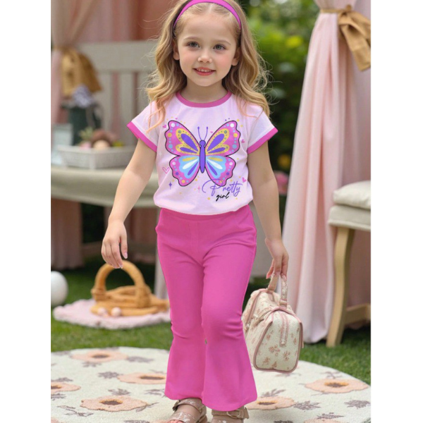 Baby & Kids 2pcs Printed T-shirt & Full Pant (1yrs-8yrs)