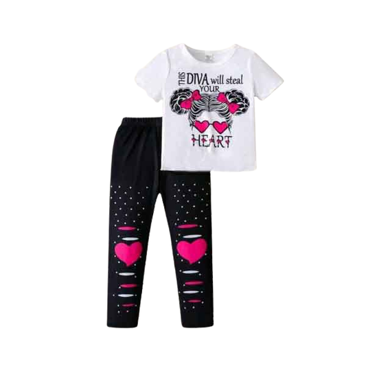 Baby & Kids 2pcs  Printed T-shirt Set (3mths-8yrs)