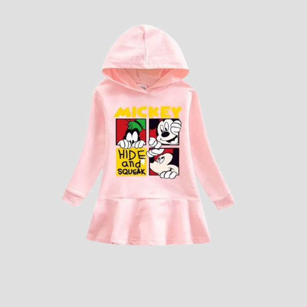 Baby & Kids Winter Printed Grils Long Hoddie(1yrs-6yrs)