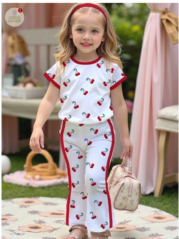 Girls Cherry Love Baby & Pant  Set (2yrs-12yrs)