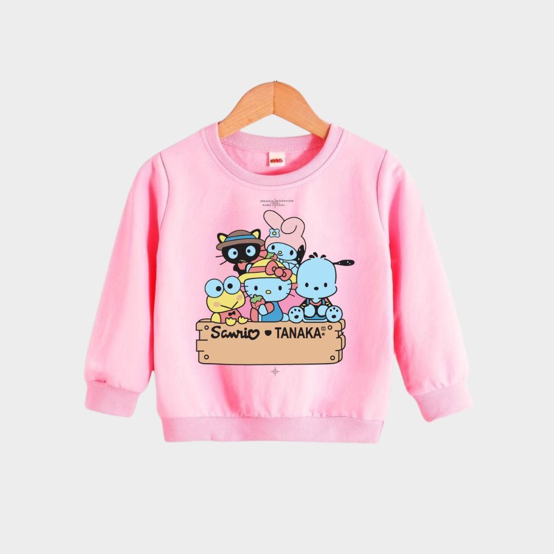 Pink Sanrio Cartoon Kids Sweatshirt–(1yrs-7yrs)