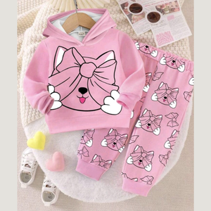 Baby & Kids Winter Printed Joggers & Hoddie Set (3M-8yrs)