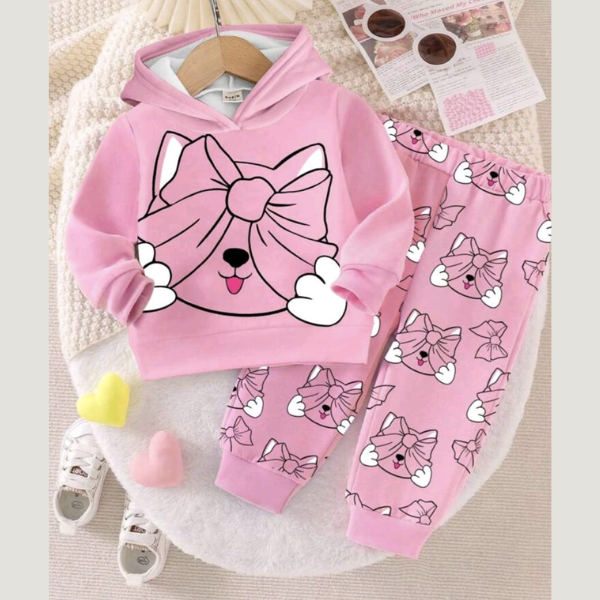 Baby & Kids Winter Printed Joggers & Hoddie Set (3M-8yrs)