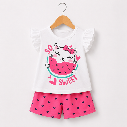 Cute Cat And Watermelon Outfit (3mths-6yrs) (Copy)