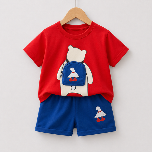 Baby Red T-Shirt & Blue Shorts Set (3mths-6yrs)