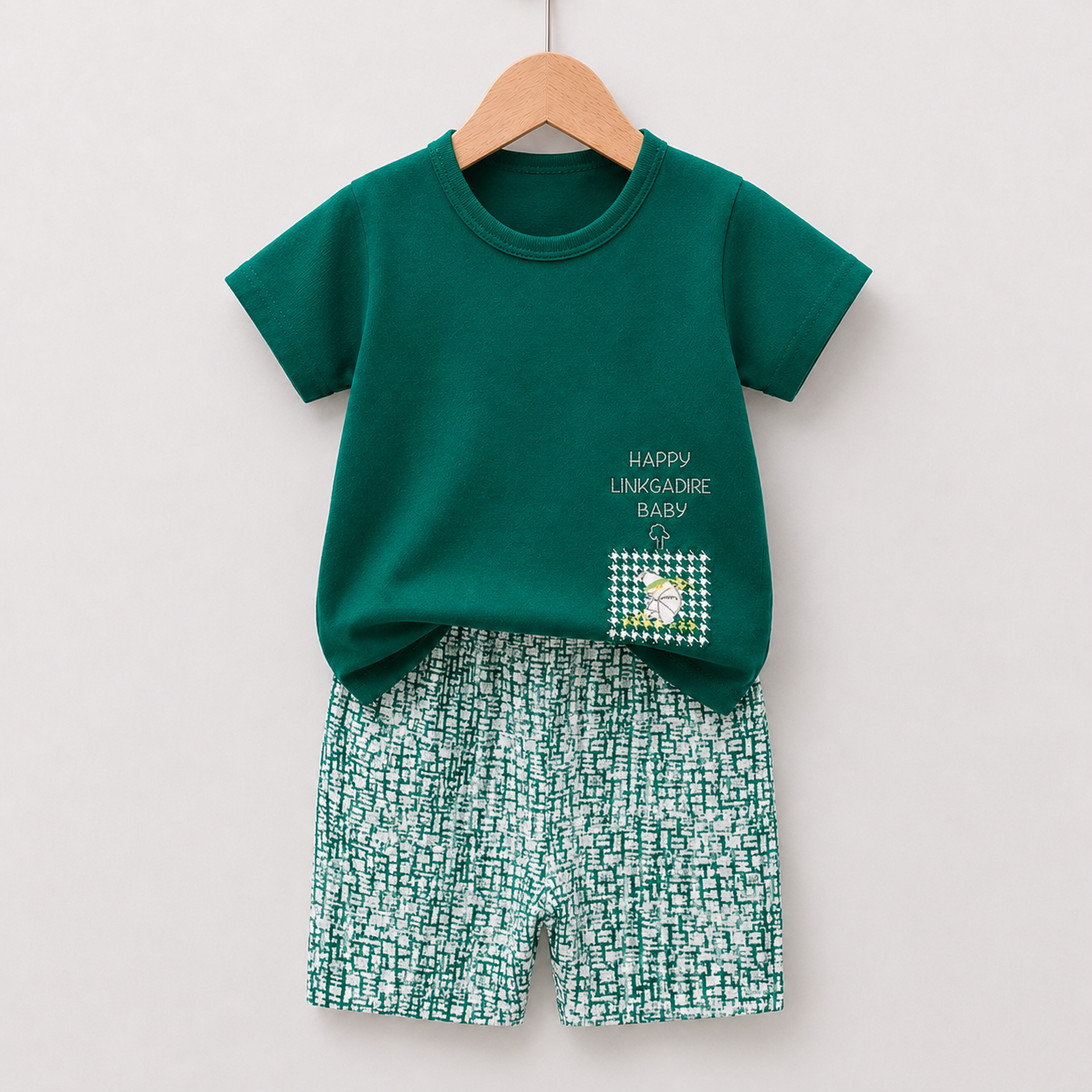 Happy Baby Green Shirt & Printed Shorts Set(3mths-6yrs)