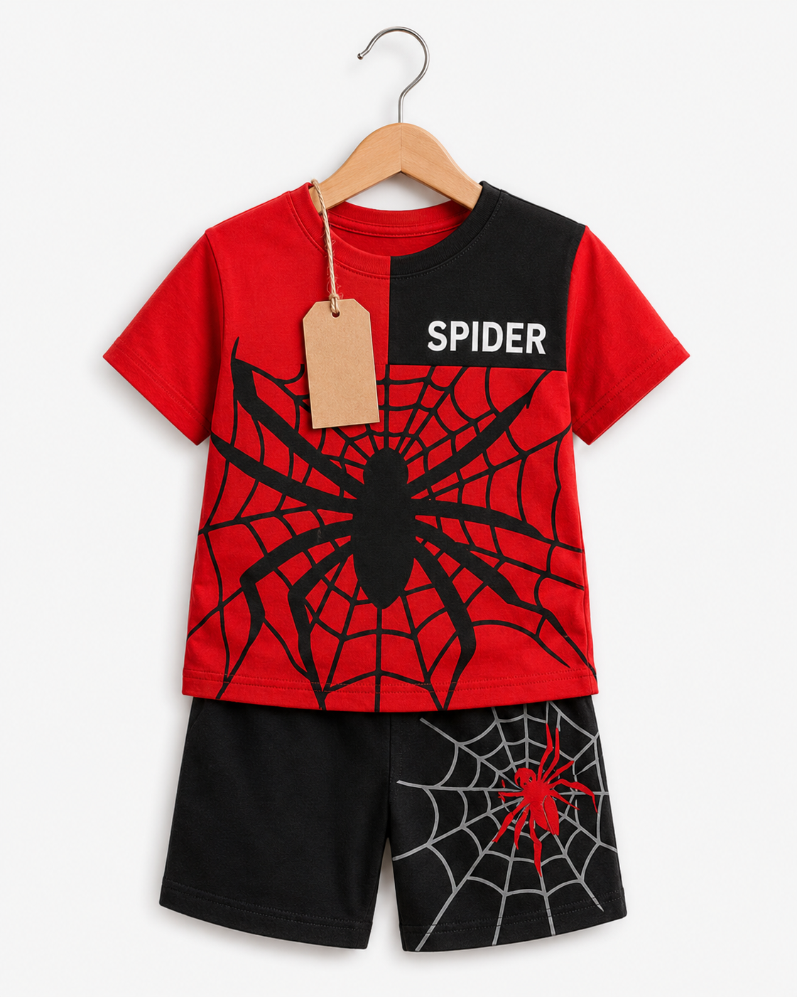 Boys Spider Print T-Shirt & Shorts Set (3mths-6yrs)