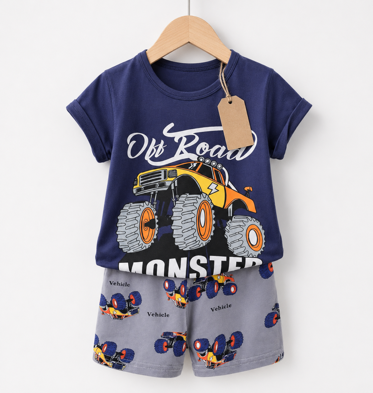 Boys Off Road Monster Truck T-Shirt & Pant Set(3mths-6yrs)