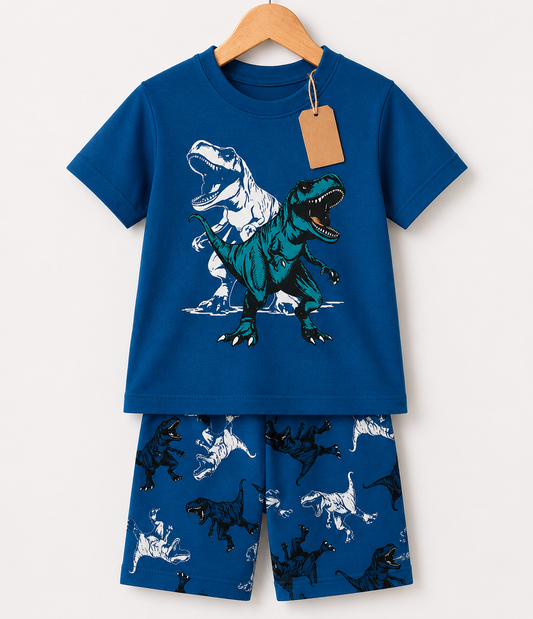 Blue Dinosaur  Printed T-shirt & Pant set (3M-7yrs)