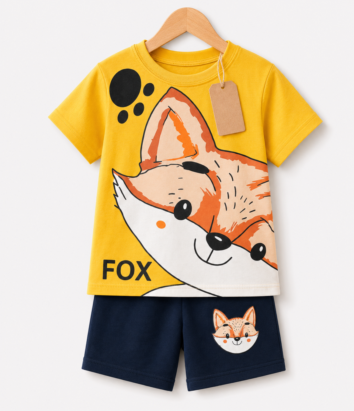 Yellow Fox 2pcs  Printed T-shirt Set (3mths-6yrs)