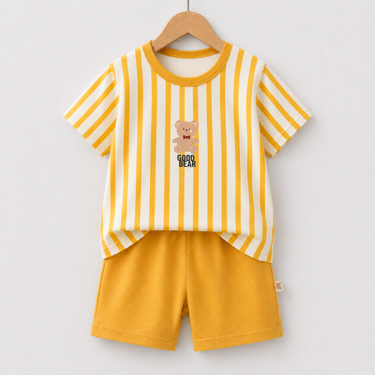 Baby Boys Yellow Stripe Good Bear Dress Set (3mths 6yrs)