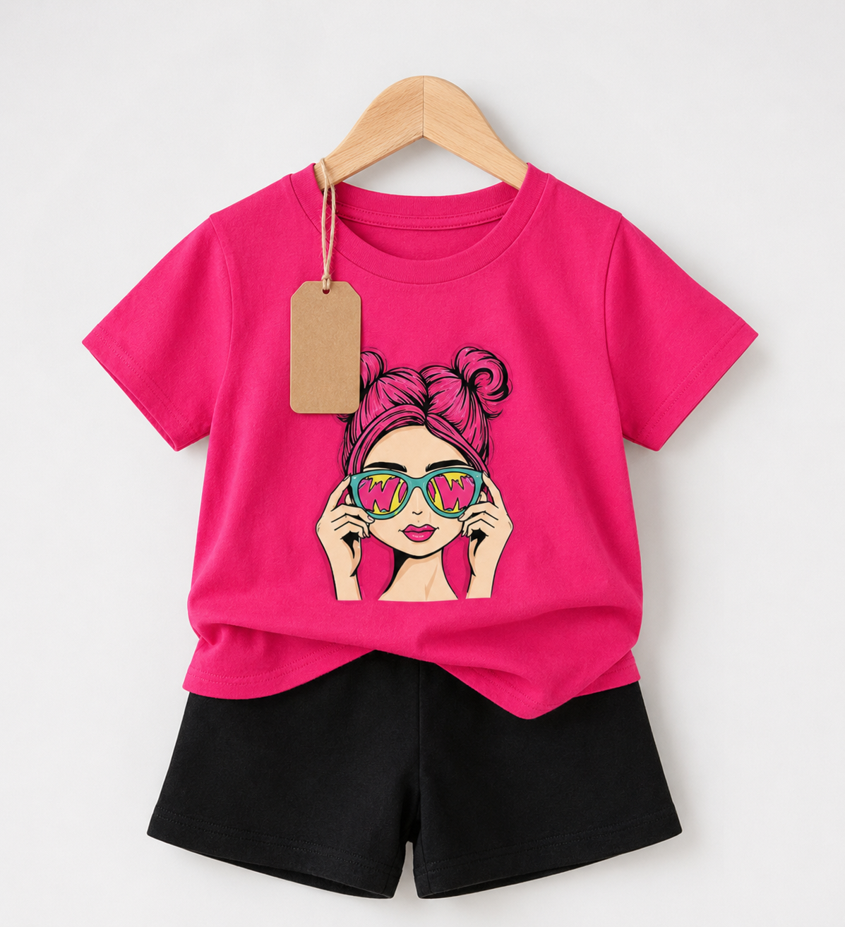 Hot Pink Sunglasses Girl Set  (3mths-6yrs)