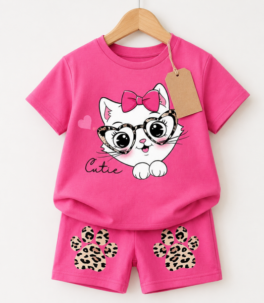 Pink Cutie Cat Set (3mths-6yrs)