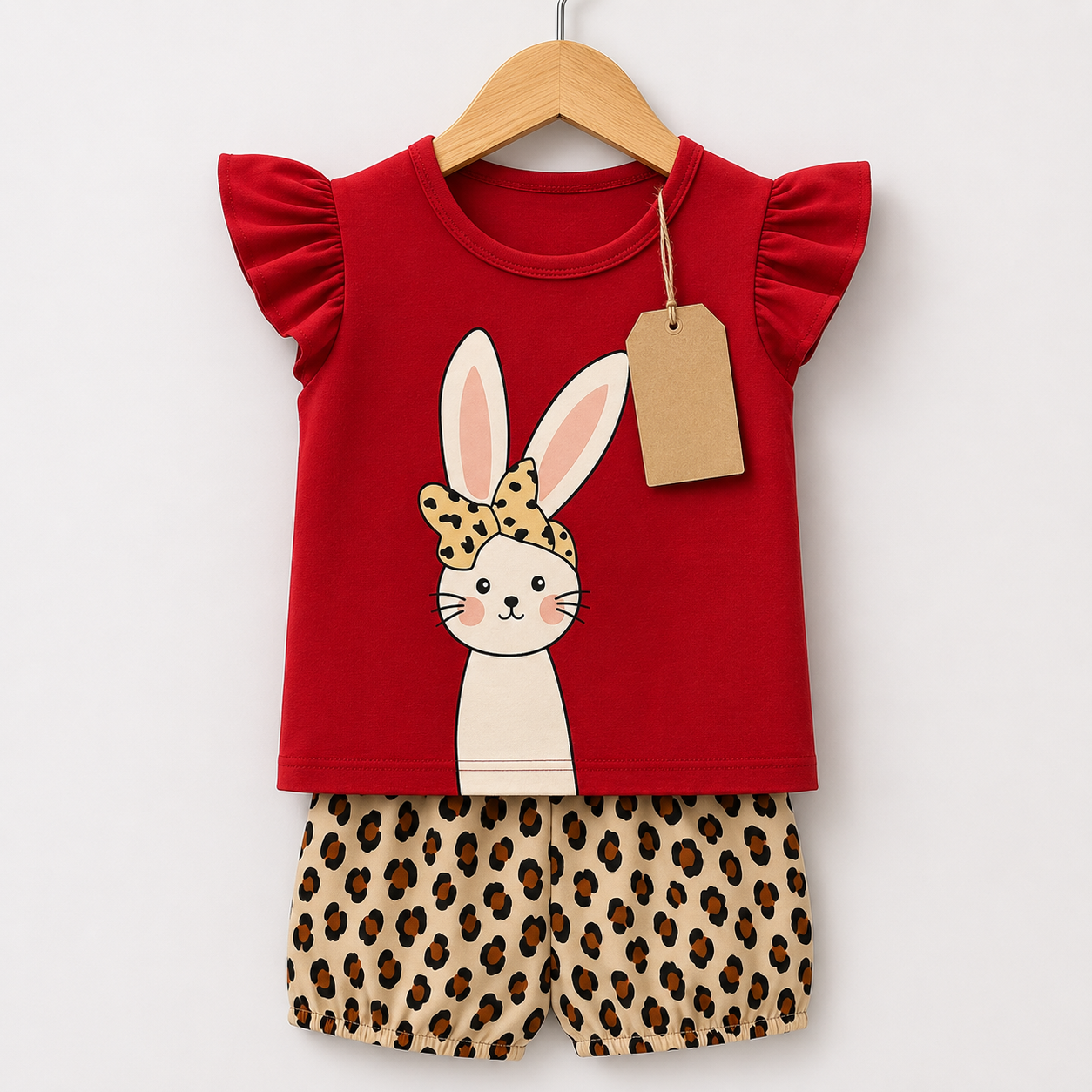 Bunny Leopard T-Shirt & Shorts Set  (3mths-6yrs)