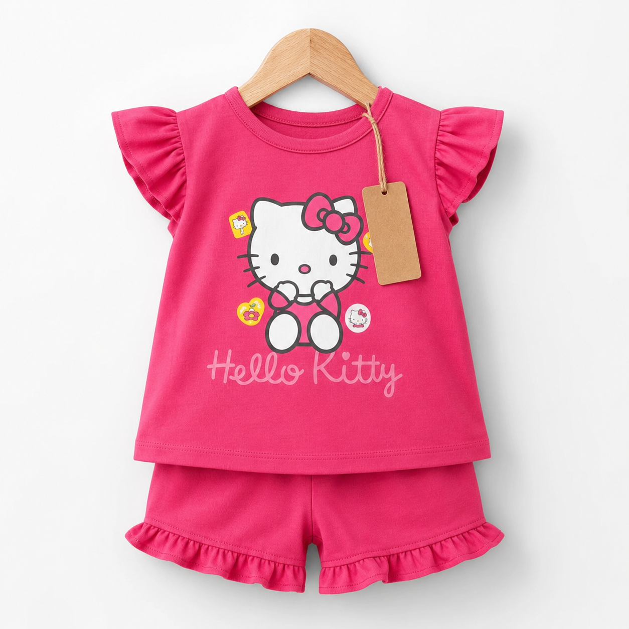 Hello Kitty Pink Ruffle T-Shirt &Shorts Set(3M-7yrs)