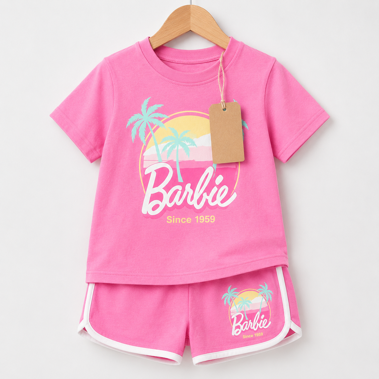 Barbie Pink T-Shirt & Shorts Set  (3mths-7yrs)