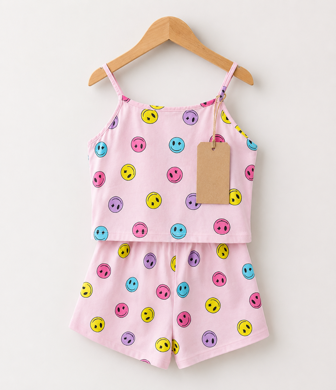 Smiley Pink Cami &amp; Shorts Set (1yrs-8yrs)