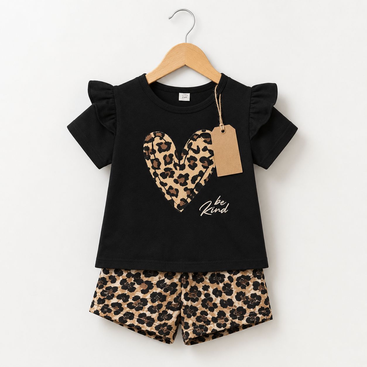 Leopard Heart Girls Fashion Set(3mths-6yrs)