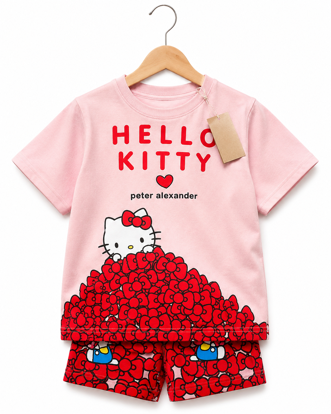 Kids Pink Kitty T-Shirt & Printed Shorts Set (3mths-6yrs)