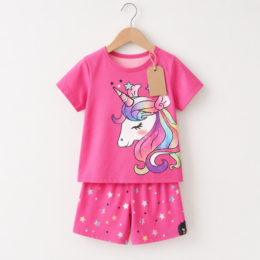 Pink Unicorn Star Girls Set(3mths-6yrs)