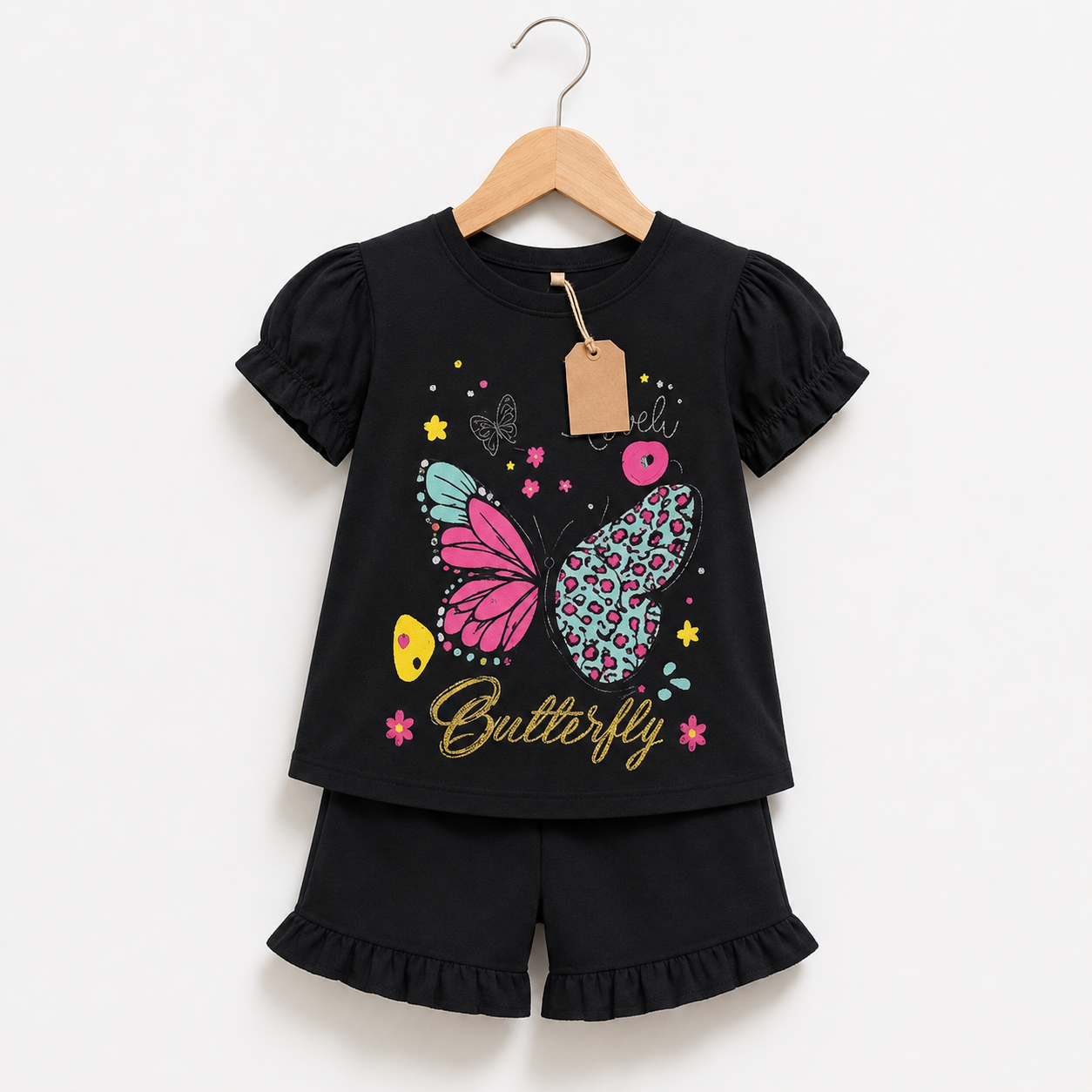 Lovely Butterfly Black Girls Set(3mths-6yrs)