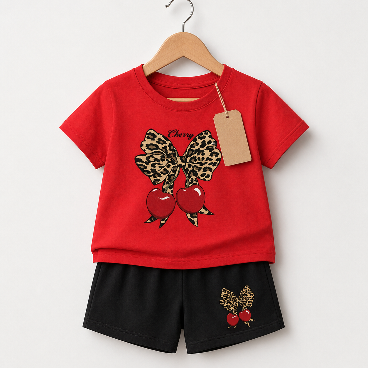 Cherry Bow Red Girls Outfit (3mths-6yrs)