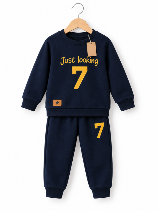 Navy Just Looking Kids’ Sweatshirt Set (3M-8yrs)