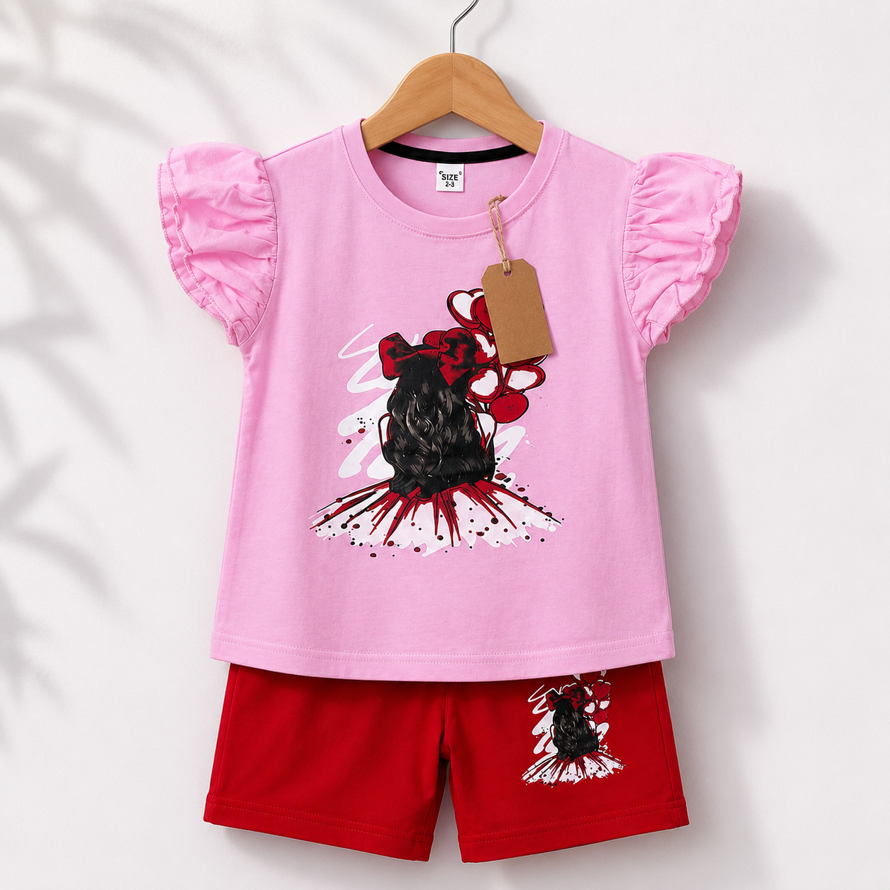 Girls Pink &amp; Red 2-Piece Set  (3mths-6yrs)
