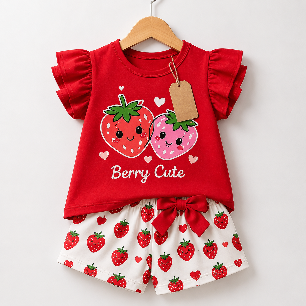 Berry Cute Girls’ T-Shirt & Shorts Set (3mths-6yrs)
