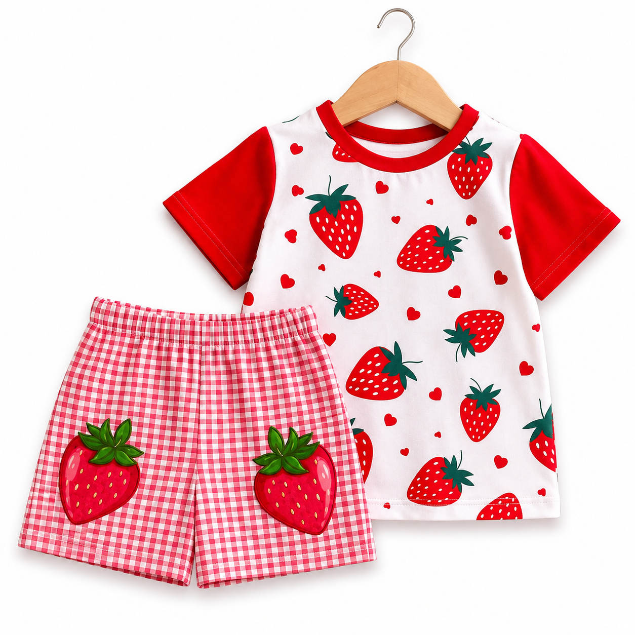 Girls' Strawberry Print T-Shirt & Shorts Set (3mths-6yrs)
