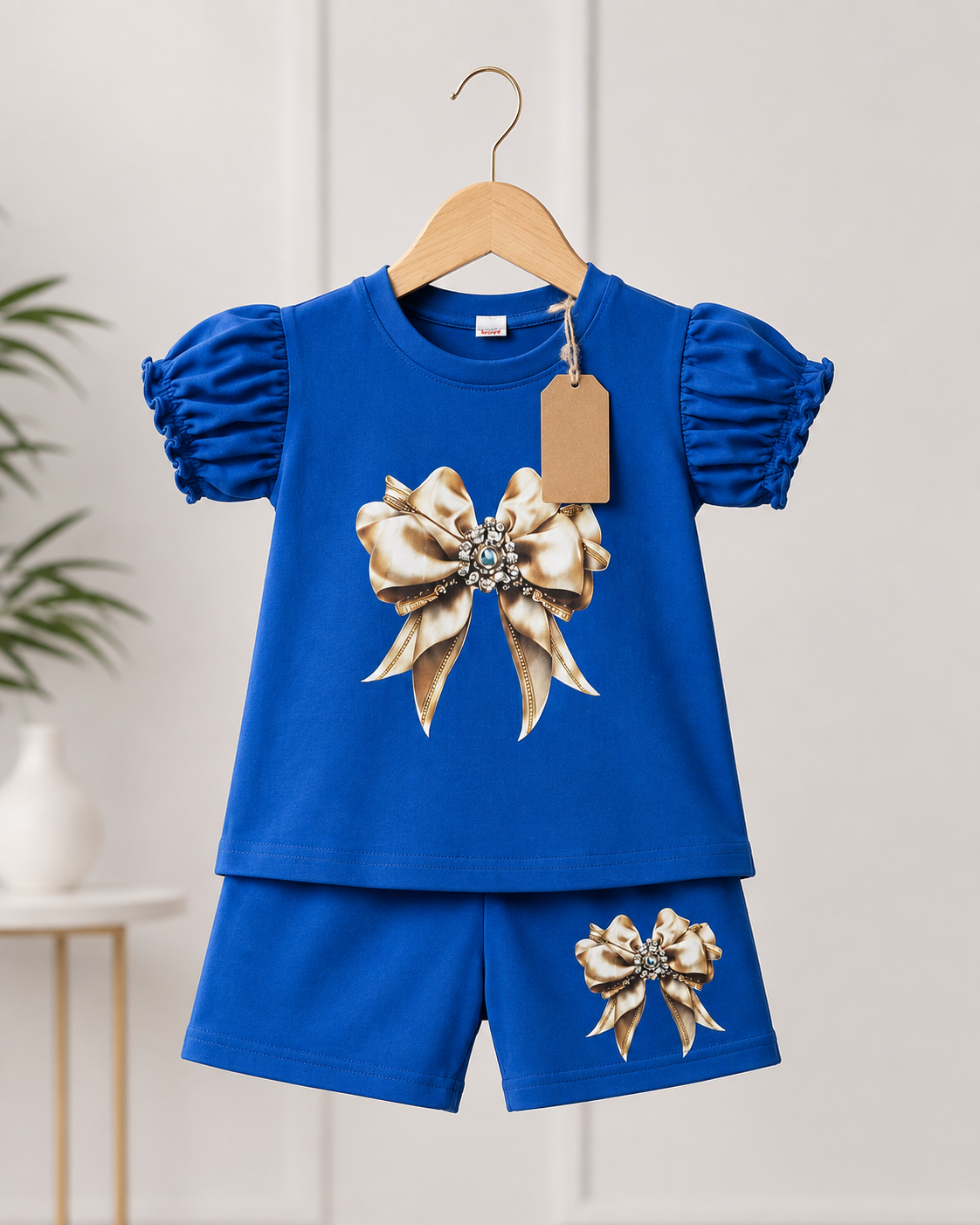 Girls' Floral Print T-Shirt & Printed Shorts Set (3mths-6yrs)
