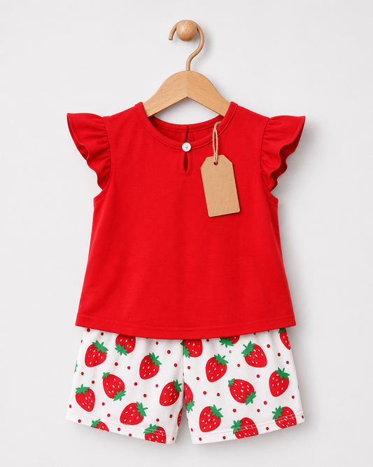 Red Strawberry Girls Set (3mths-6yrs)
