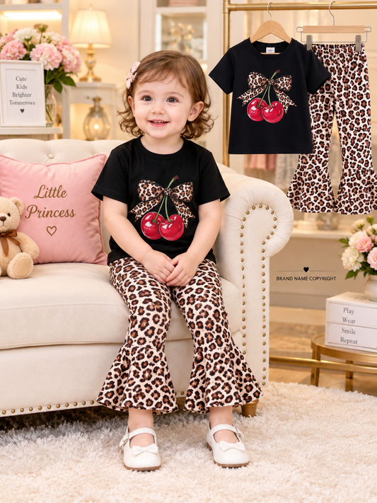 Cherry Leopard Girls Fashion Set (2yrs-12yrs)