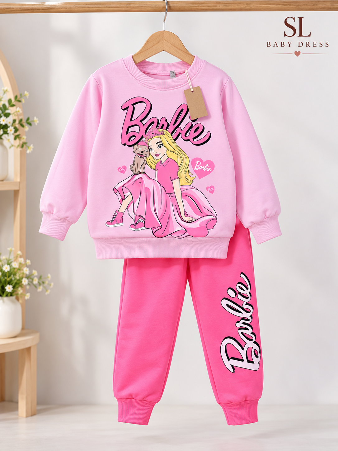 Baby & Kids Winter Printed Joggers & Sweetshrit Set (1yrs-12yrs)