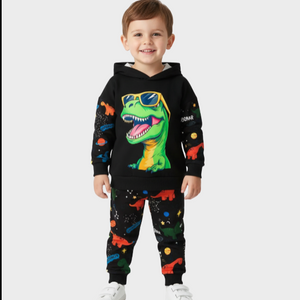 Baby & Kids Winter Printed Joggers & Hoddie Set (3M-8yrs)